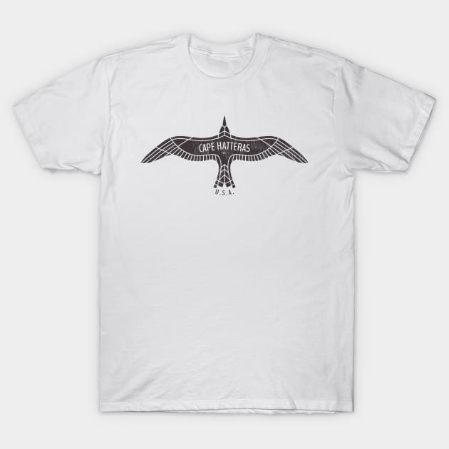 Cape Hatteras, NC Summertime Vacationing Bird Flight T-Shirt by Contentarama